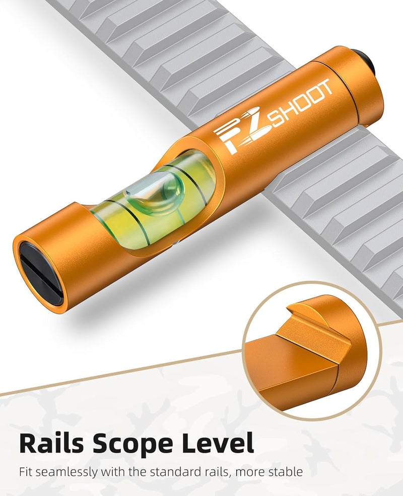 EZshoot Scope Leveling Kit High Precision Scope Bubble Level and Universal Magnetic Scope Level Reduce Long Distance Errors Gold - Image 2